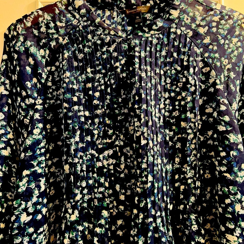 NWOT - Banana Republic Blouse- Long Sleeve w/front & back pleats. Unworn…